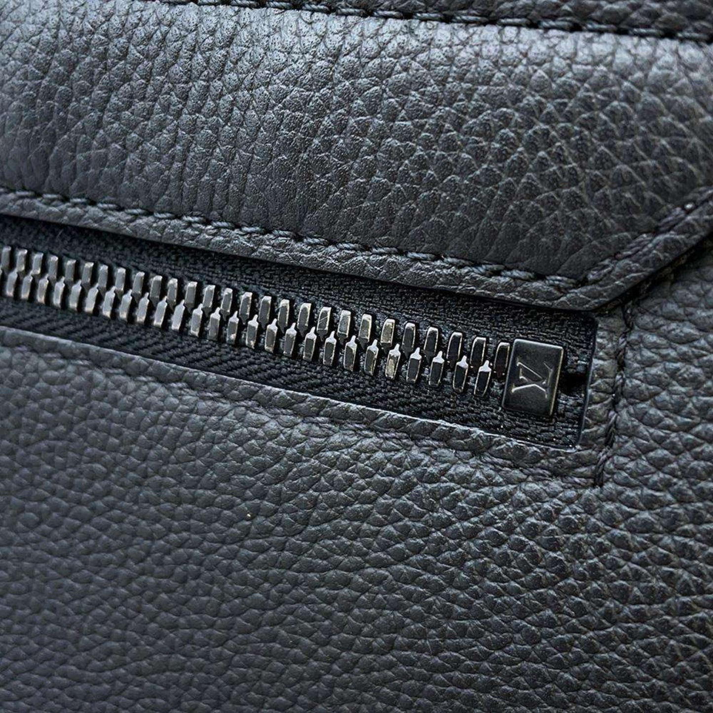 LV Trainer Black Leather Messenger Bag