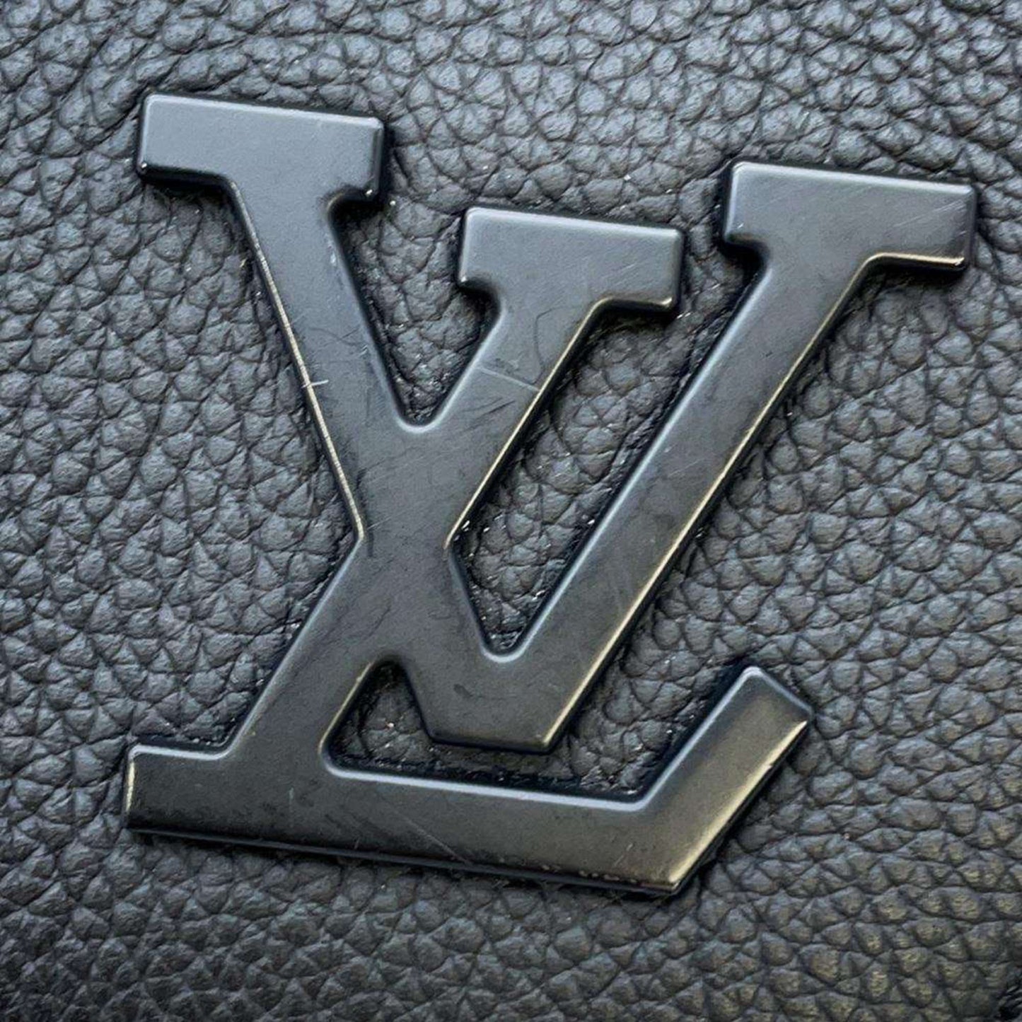 LV Trainer Black Leather Messenger Bag