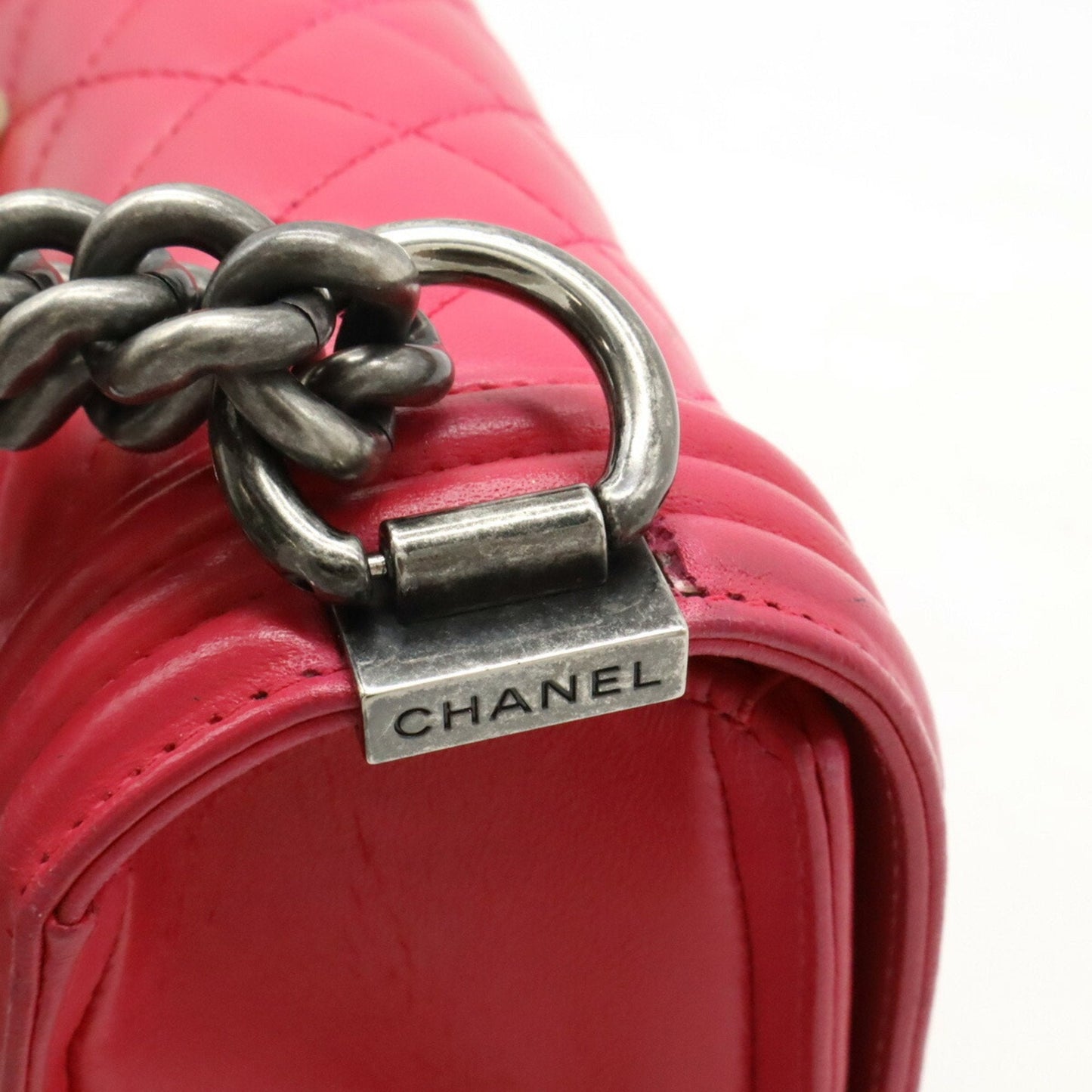 Chanel Boy Chanel Shoulder Bag Pink Lambskin