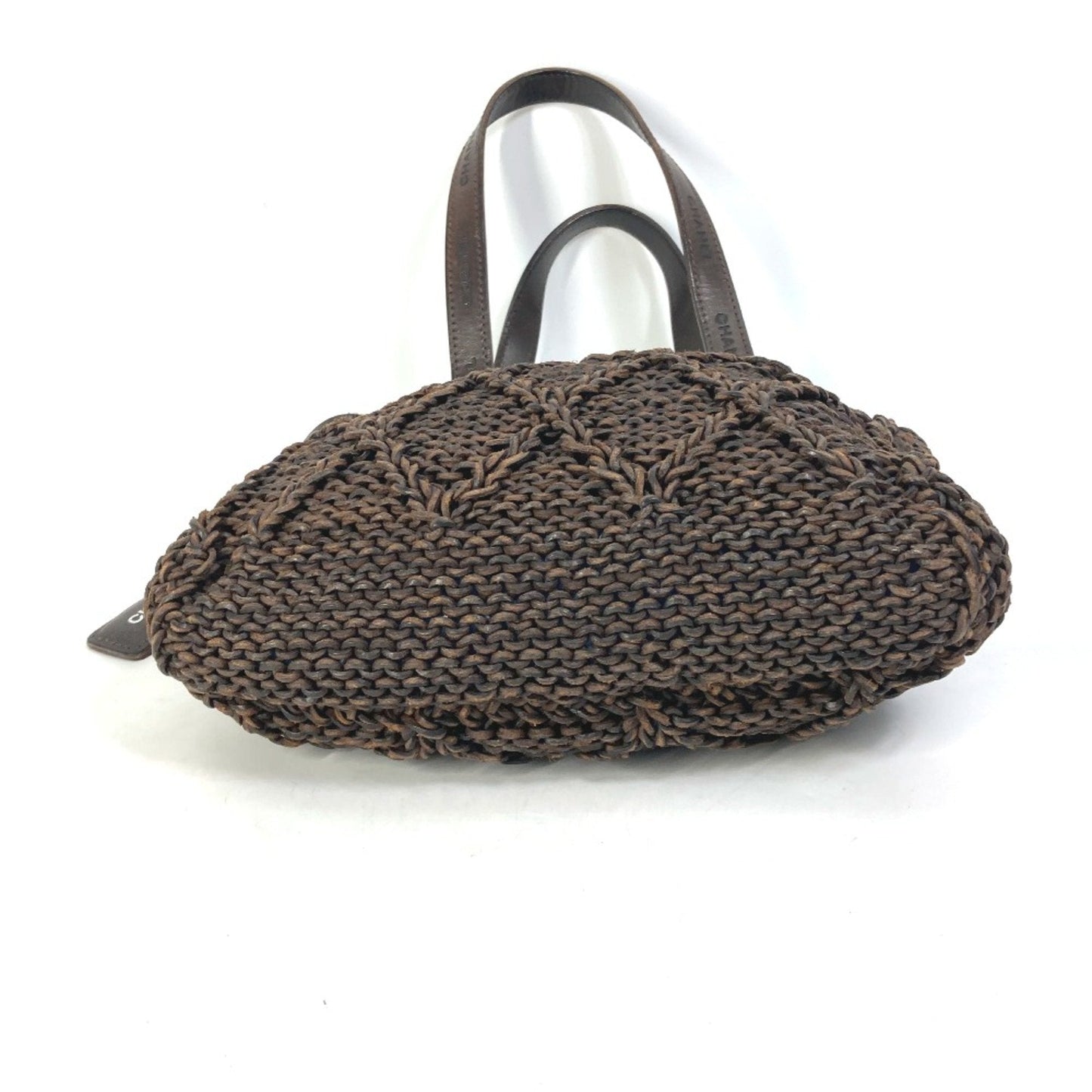 Chanel Knitted Raffia Tote Bag Brown