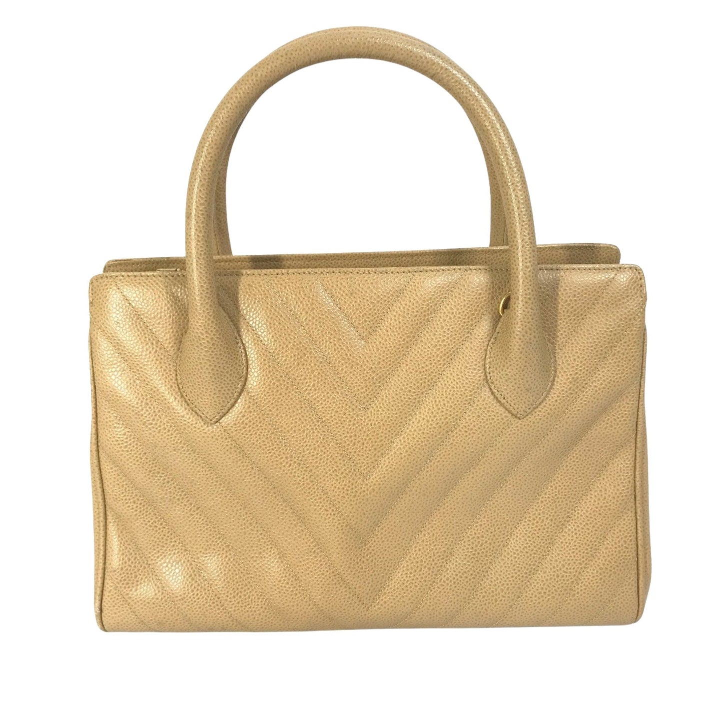 Chanel Chevron Beige Handbag