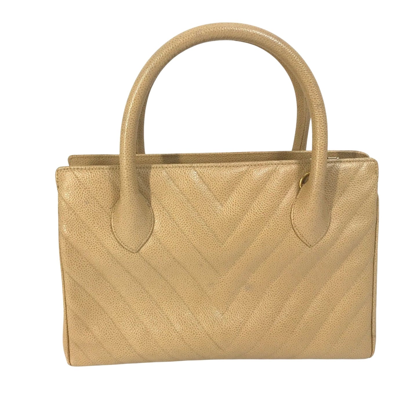 Chanel Chevron Beige Handbag