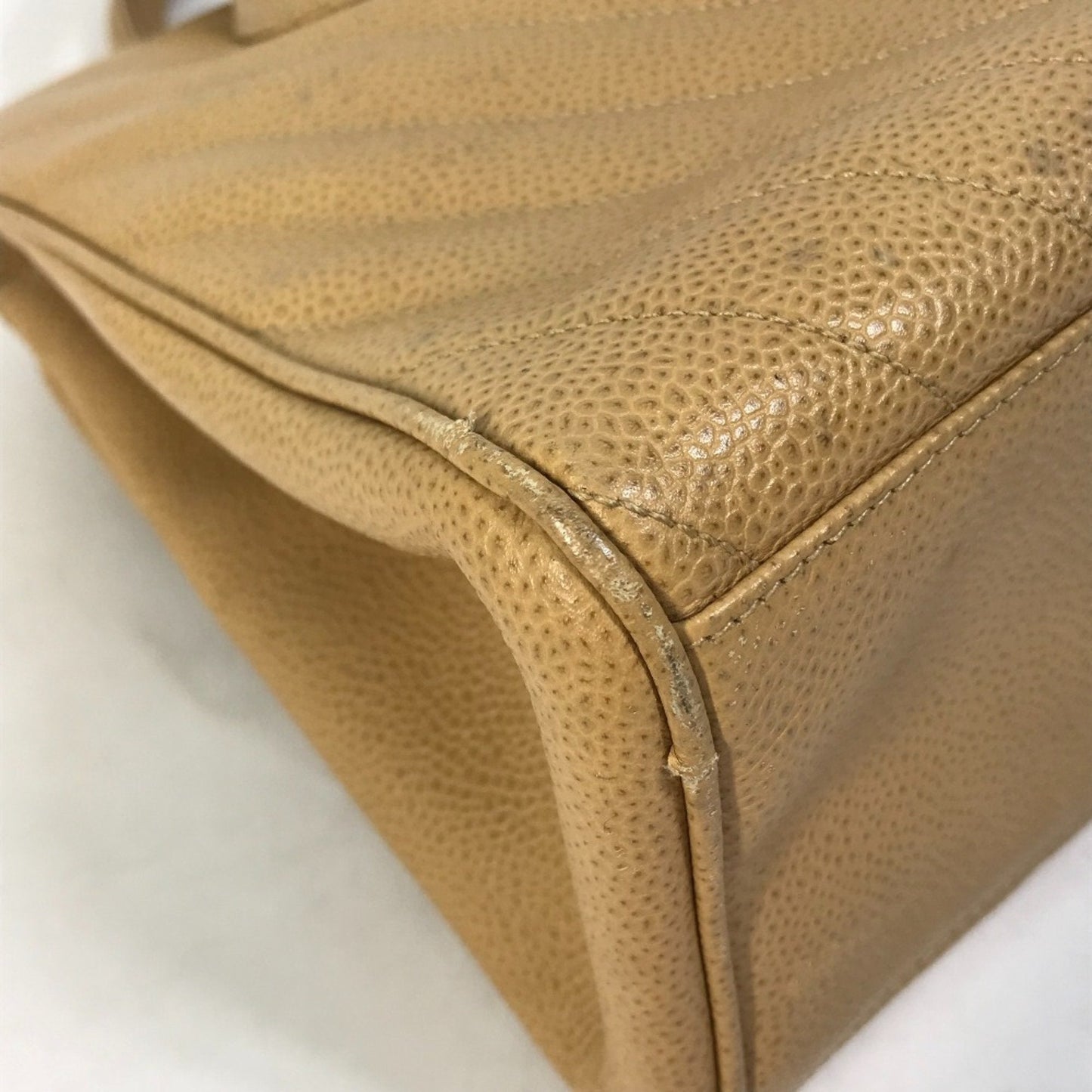 Chanel Chevron Beige Handbag