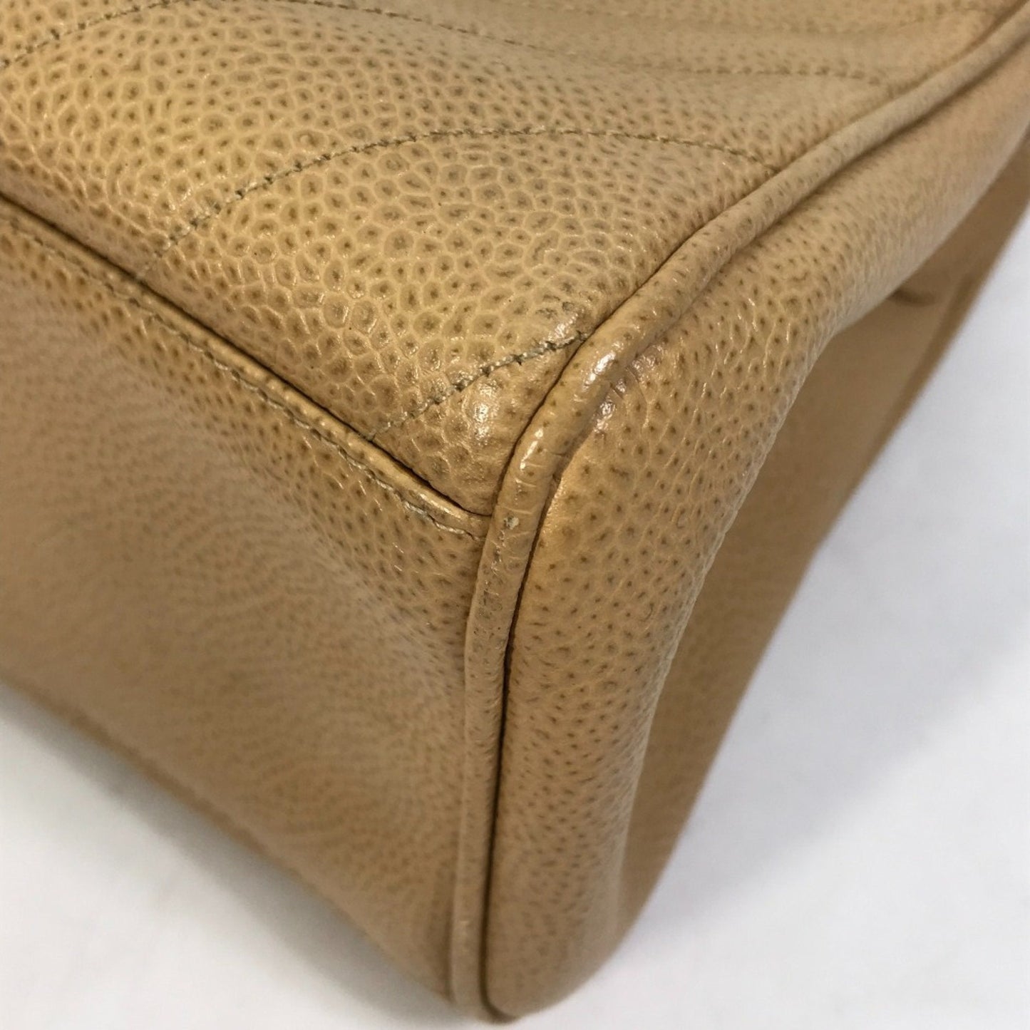Chanel Chevron Beige Handbag