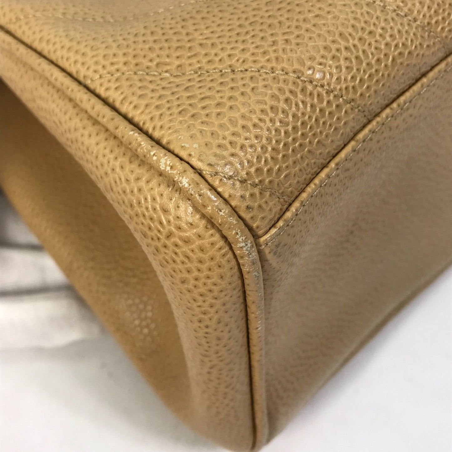 Chanel Chevron Beige Handbag