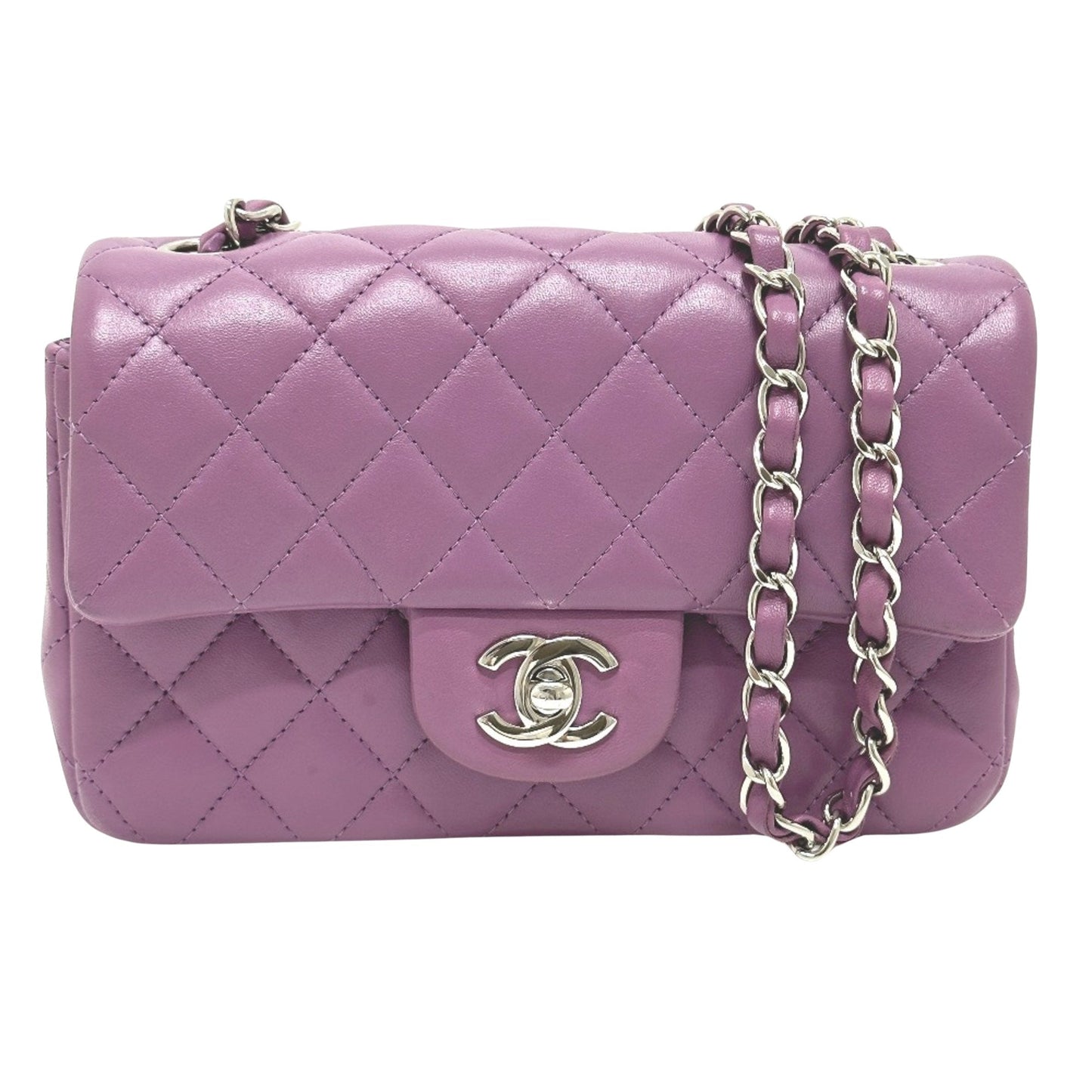 Chanel Mini Classic Flap Bag Lambskin Purple