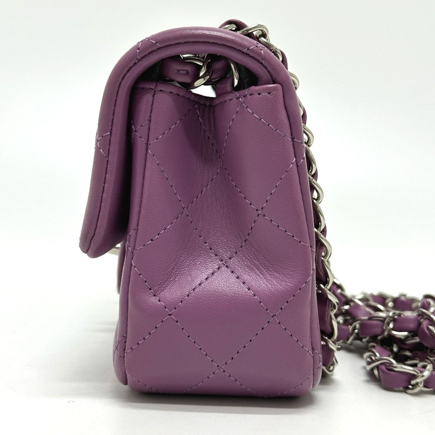 Chanel Mini Classic Flap Bag Lambskin Purple
