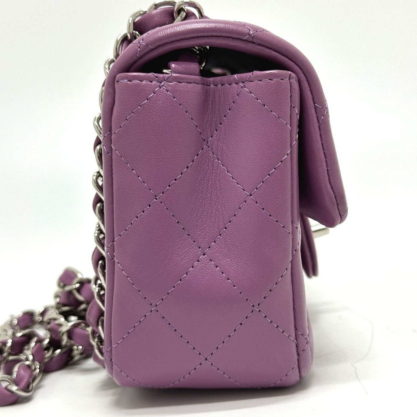 Chanel Mini Classic Flap Bag Lambskin Purple
