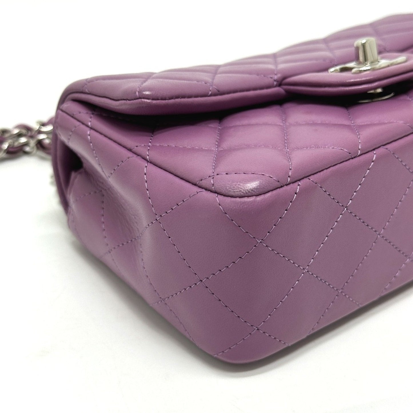 Chanel Mini Classic Flap Bag Lambskin Purple