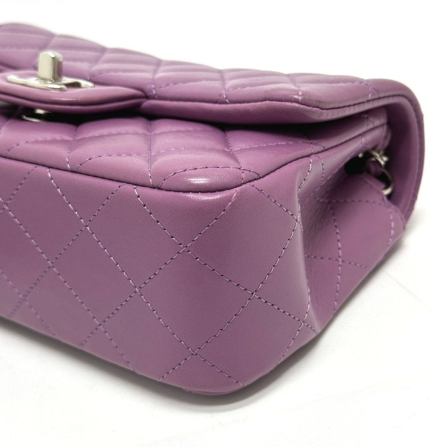 Chanel Mini Classic Flap Bag Lambskin Purple
