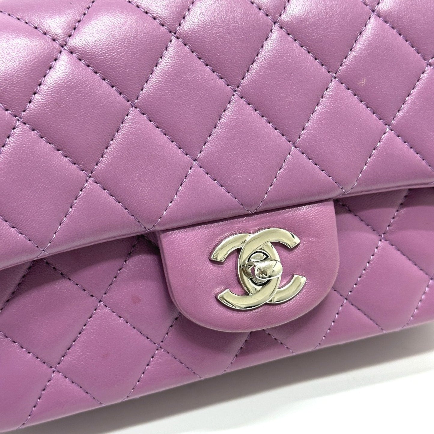 Chanel Mini Classic Flap Bag Lambskin Purple