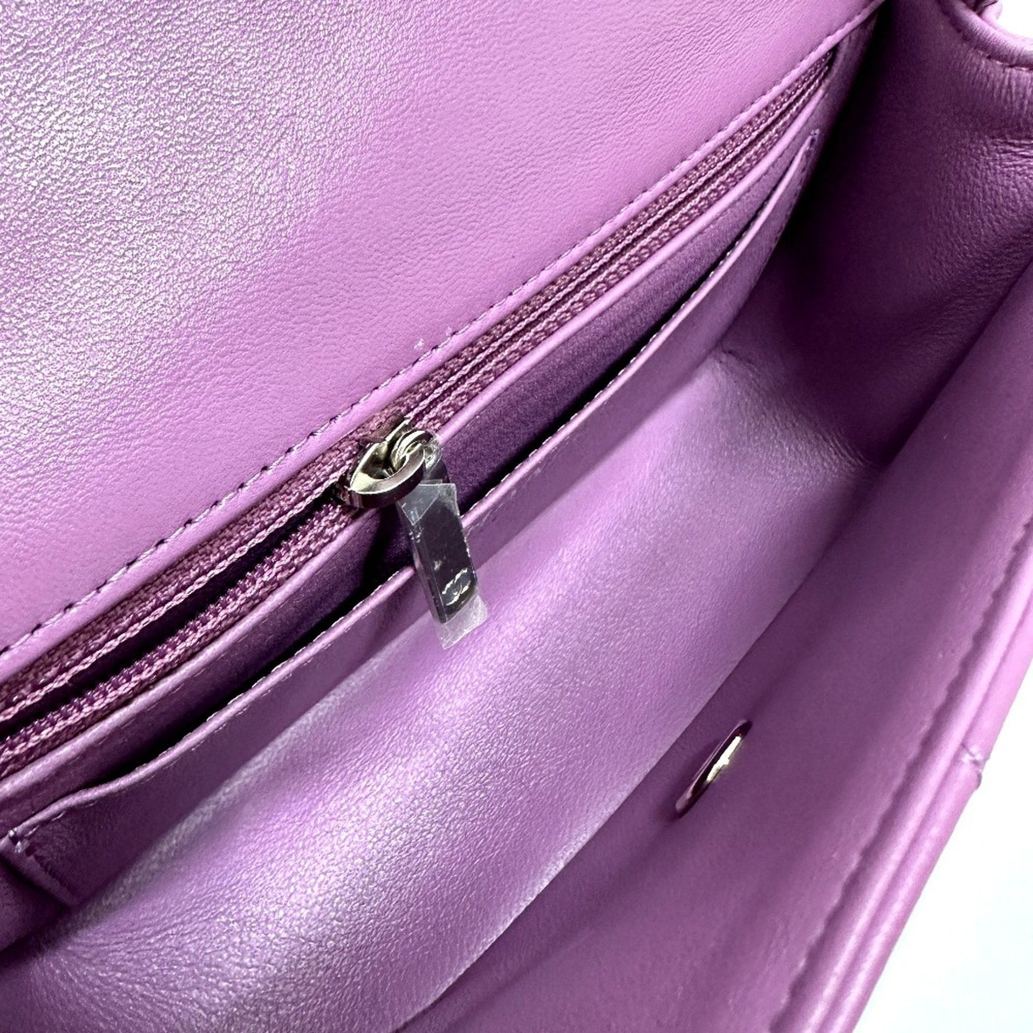 Chanel Mini Classic Flap Bag Lambskin Purple