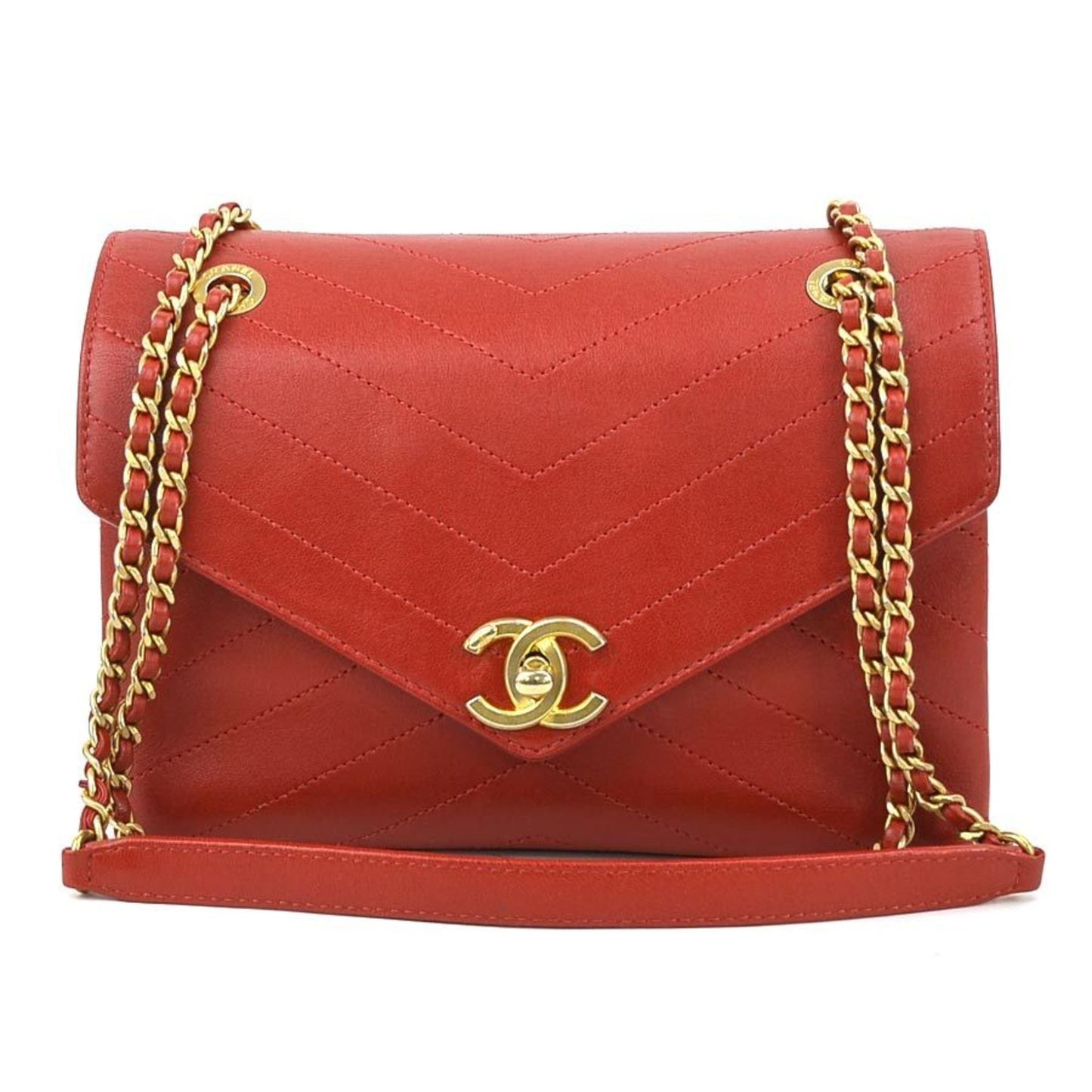 Chanel Chanel 19 Red Leather Shoulder Bag