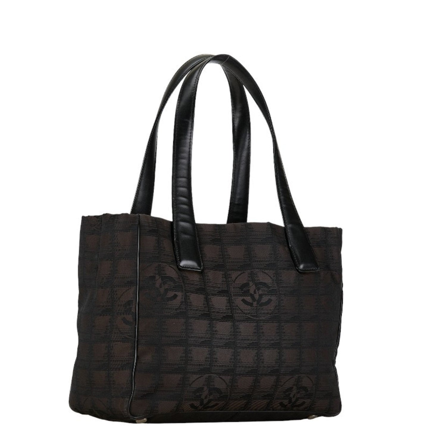 Chanel Quilted Tote Bag Brown Canvas