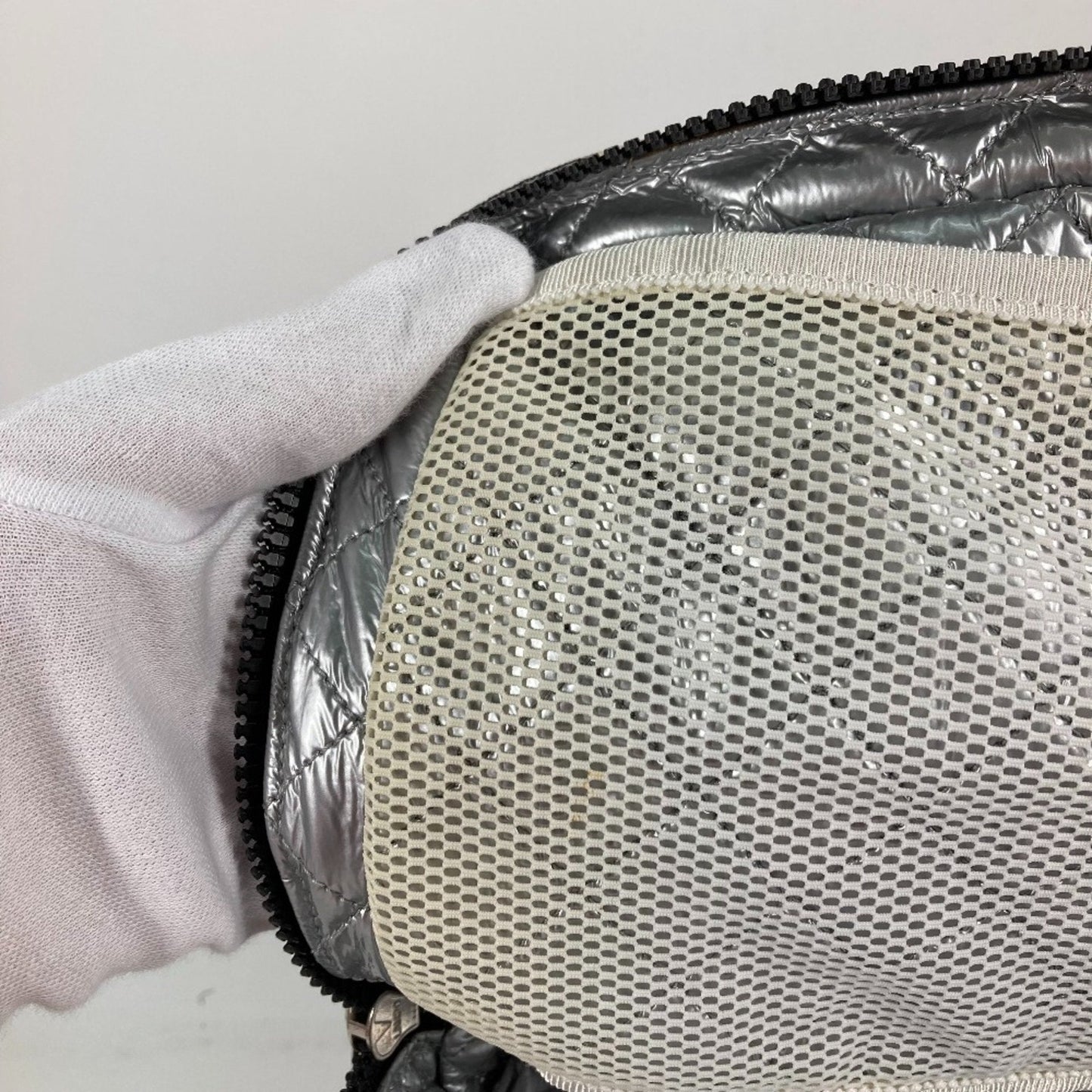 Chanel Gingham Crossbody Bag Black and White