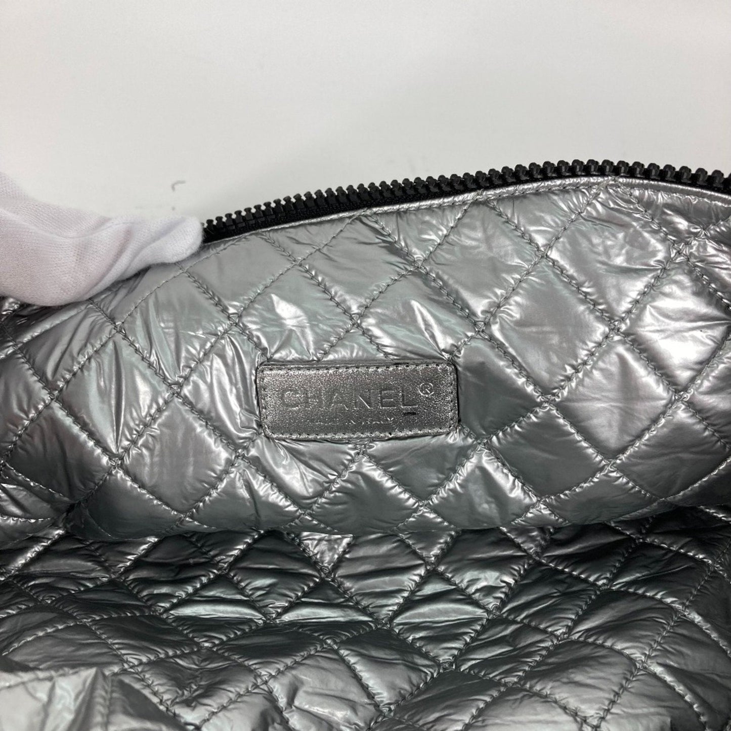 Chanel Gingham Crossbody Bag Black and White