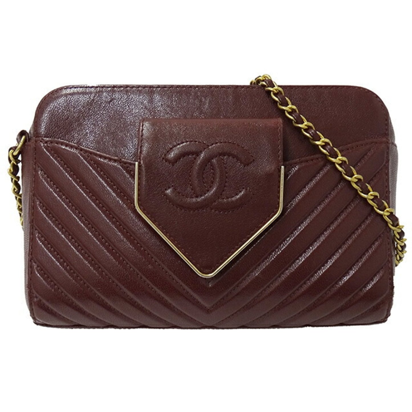 Chanel Vintage Quilted Chevron Shoulder Bag