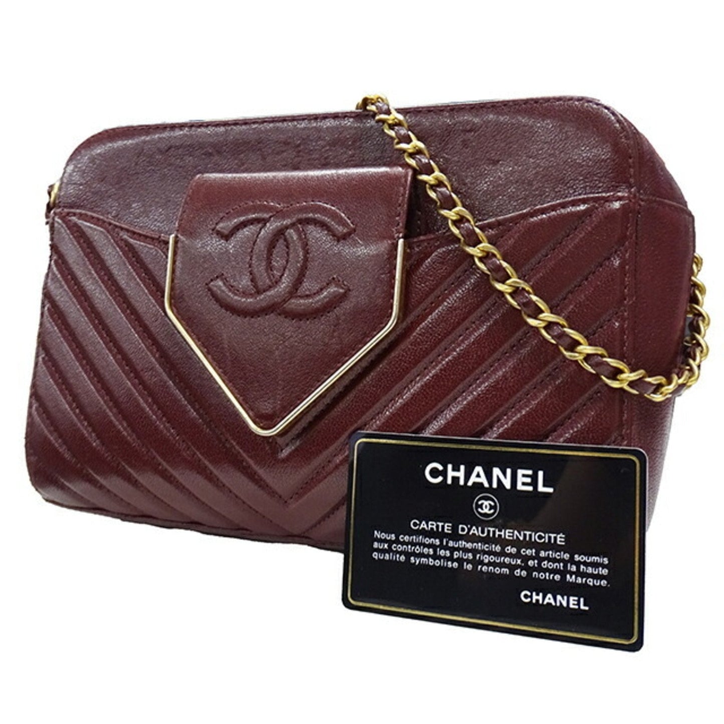 Chanel Vintage Quilted Chevron Shoulder Bag