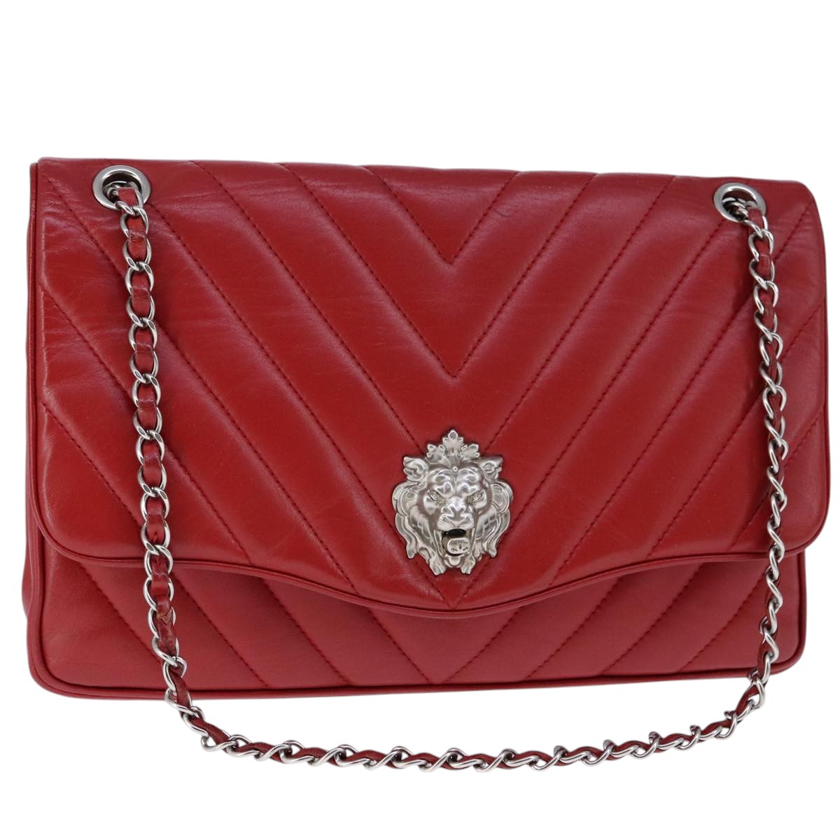Chanel Lion Head Chevron Shoulder Bag