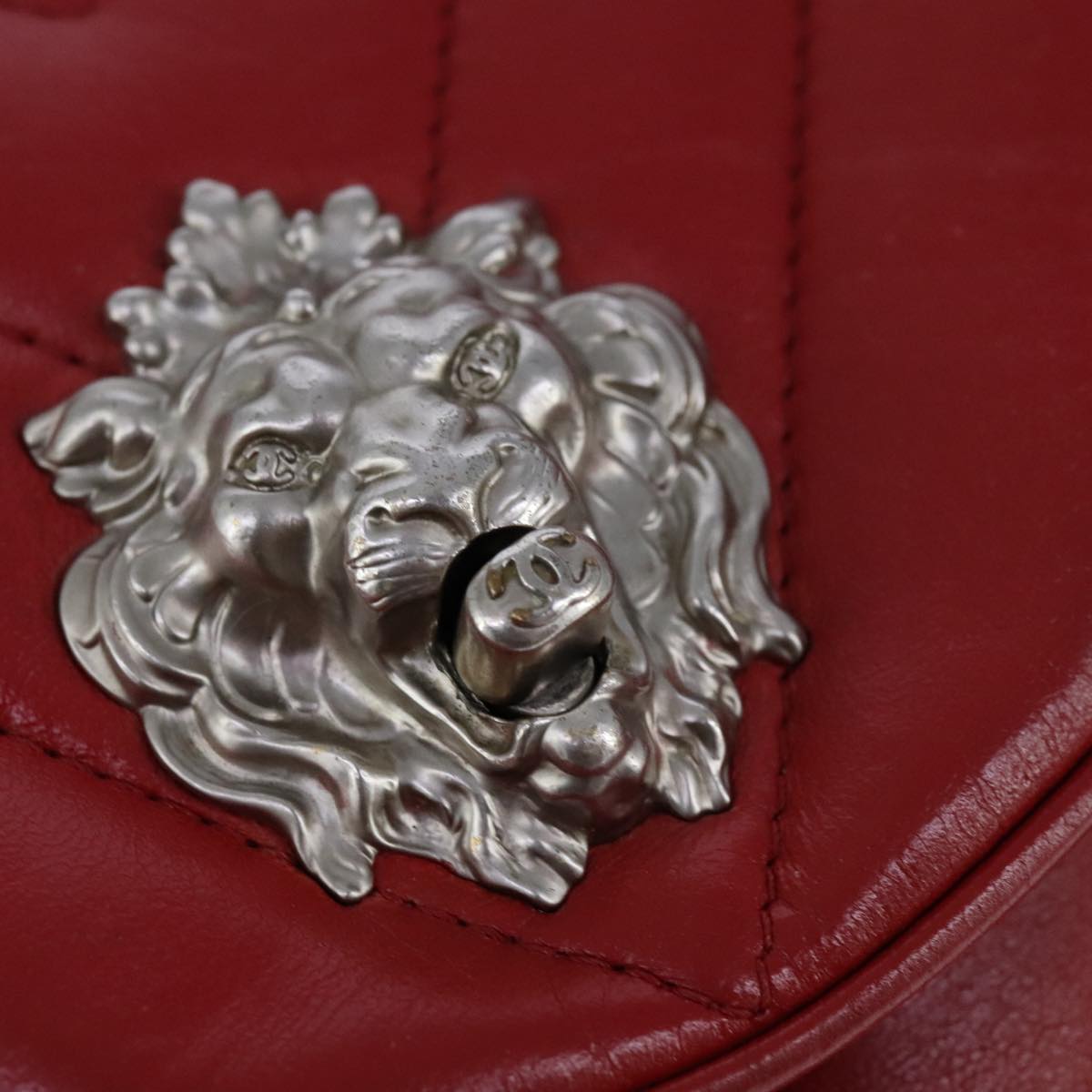 Chanel Lion Head Chevron Shoulder Bag