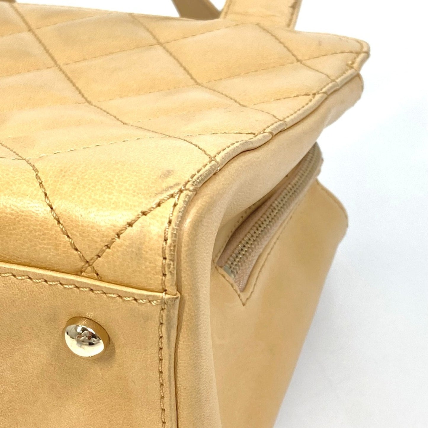 Chanel Classic Quilted Leather Handbag Beige