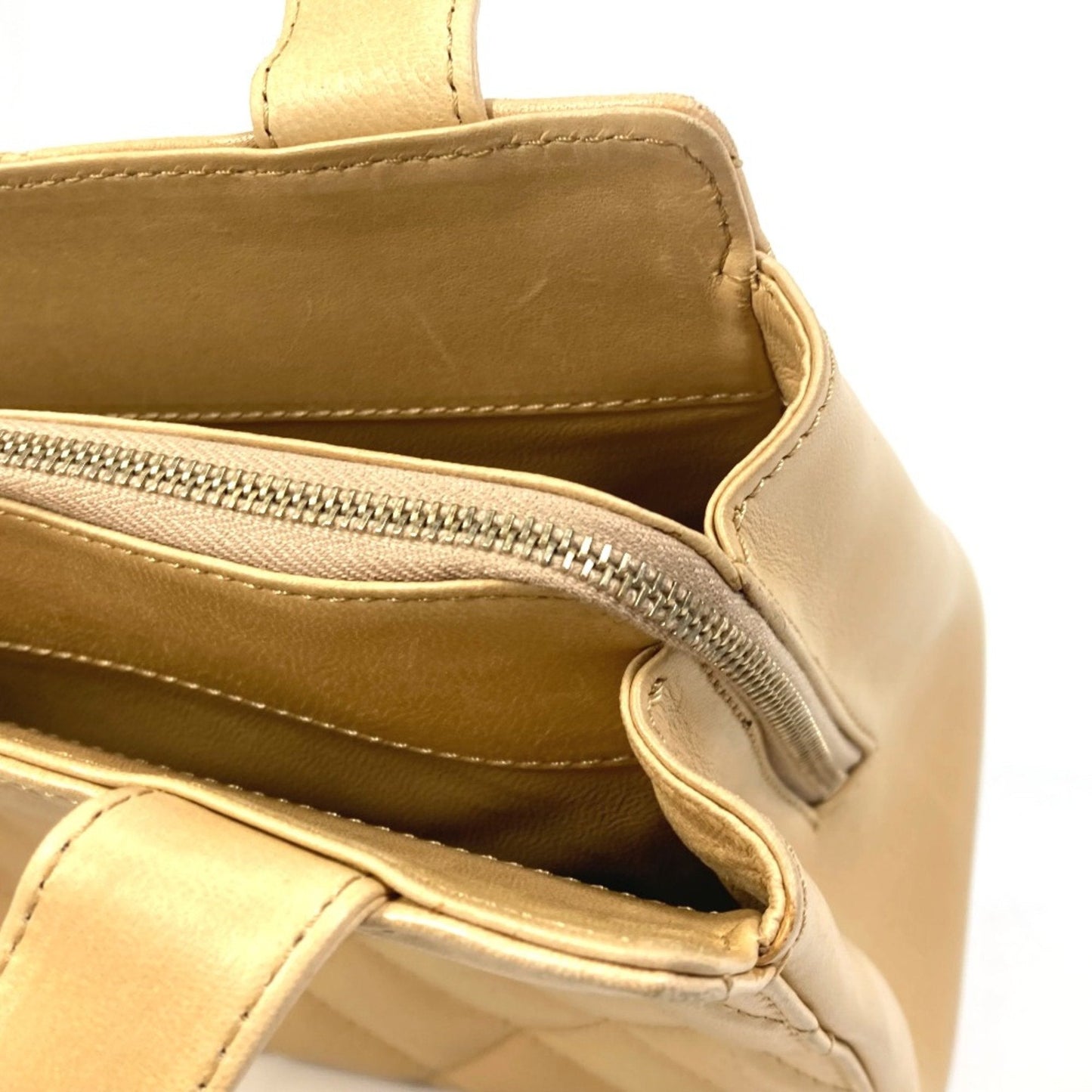 Chanel Classic Quilted Leather Handbag Beige