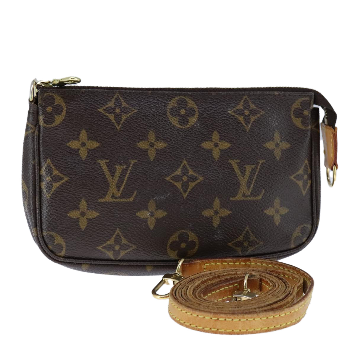 Canvas Mini Pochette Accessoires with Shoulder Strap