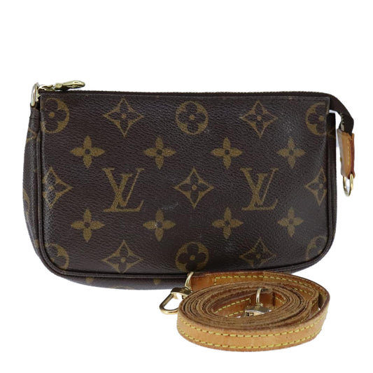 Canvas Mini Pochette Accessoires with Shoulder Strap