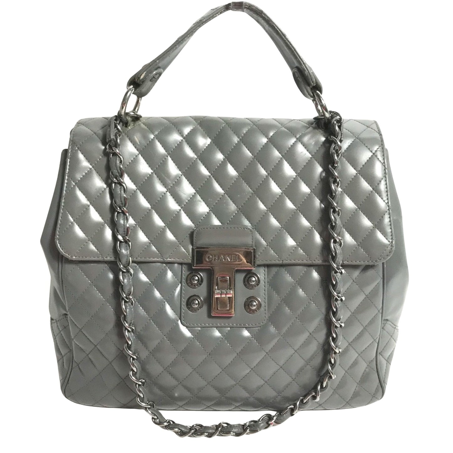 Chanel Quilted Patent Leather Shoulder Bag