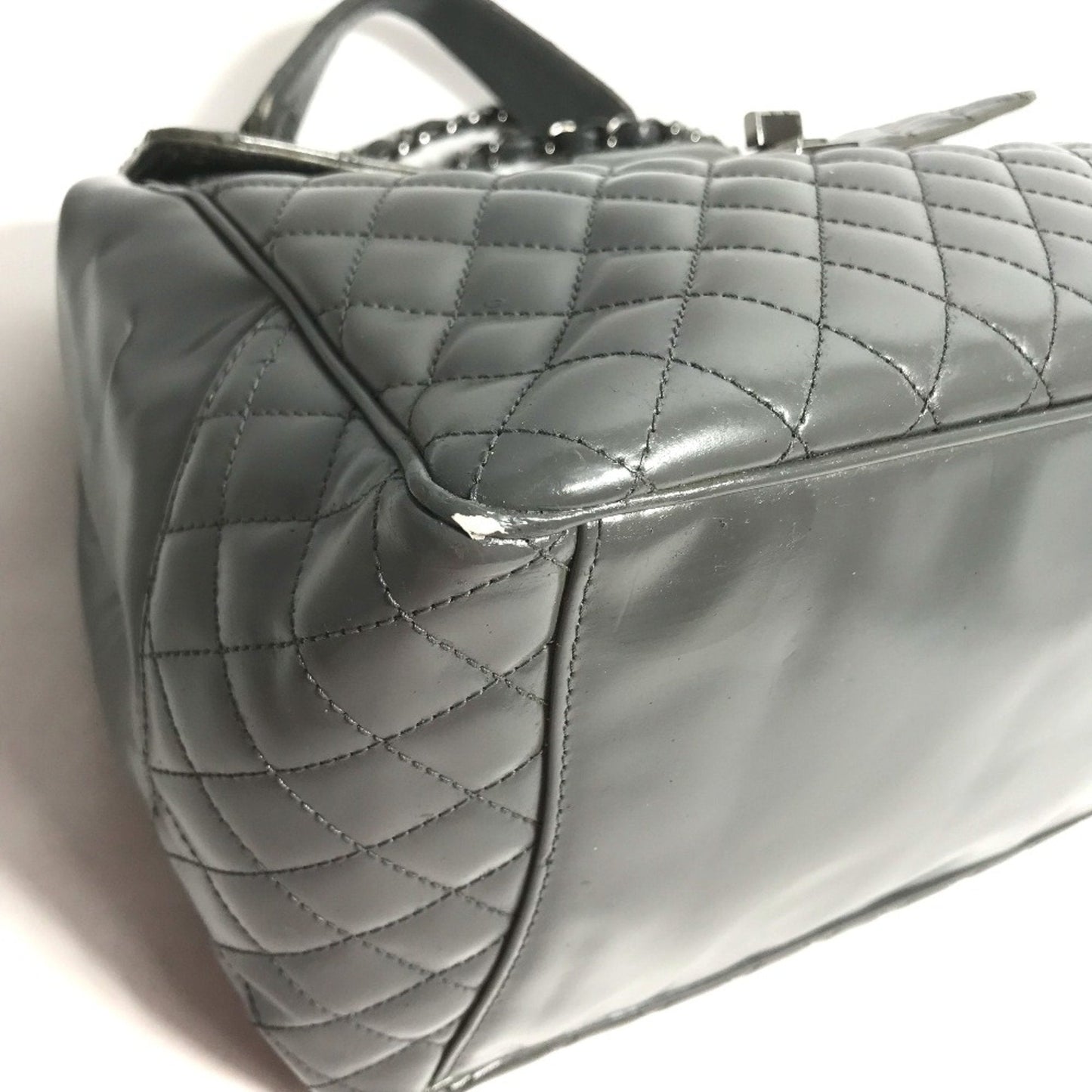 Chanel Quilted Patent Leather Shoulder Bag