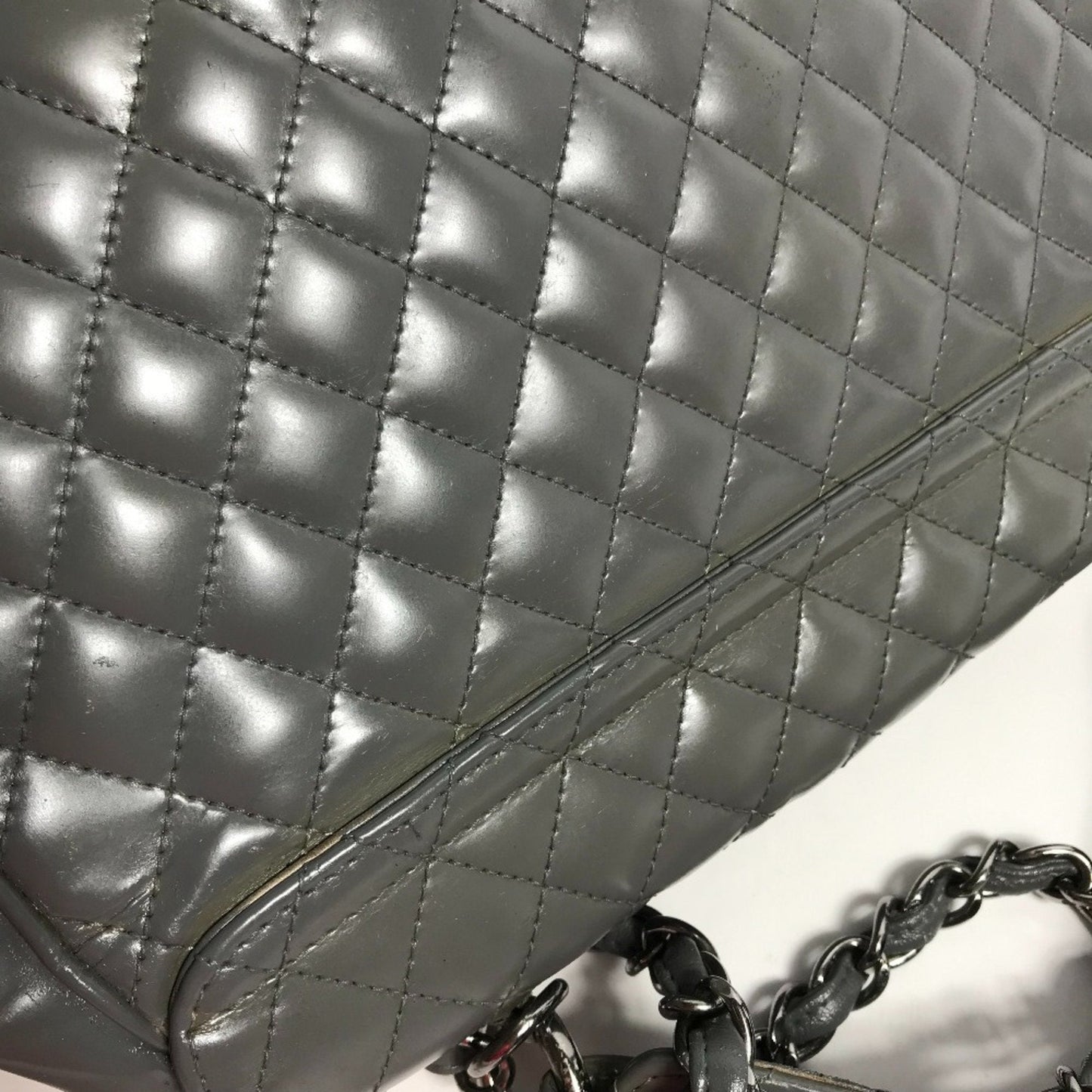 Chanel Quilted Patent Leather Shoulder Bag