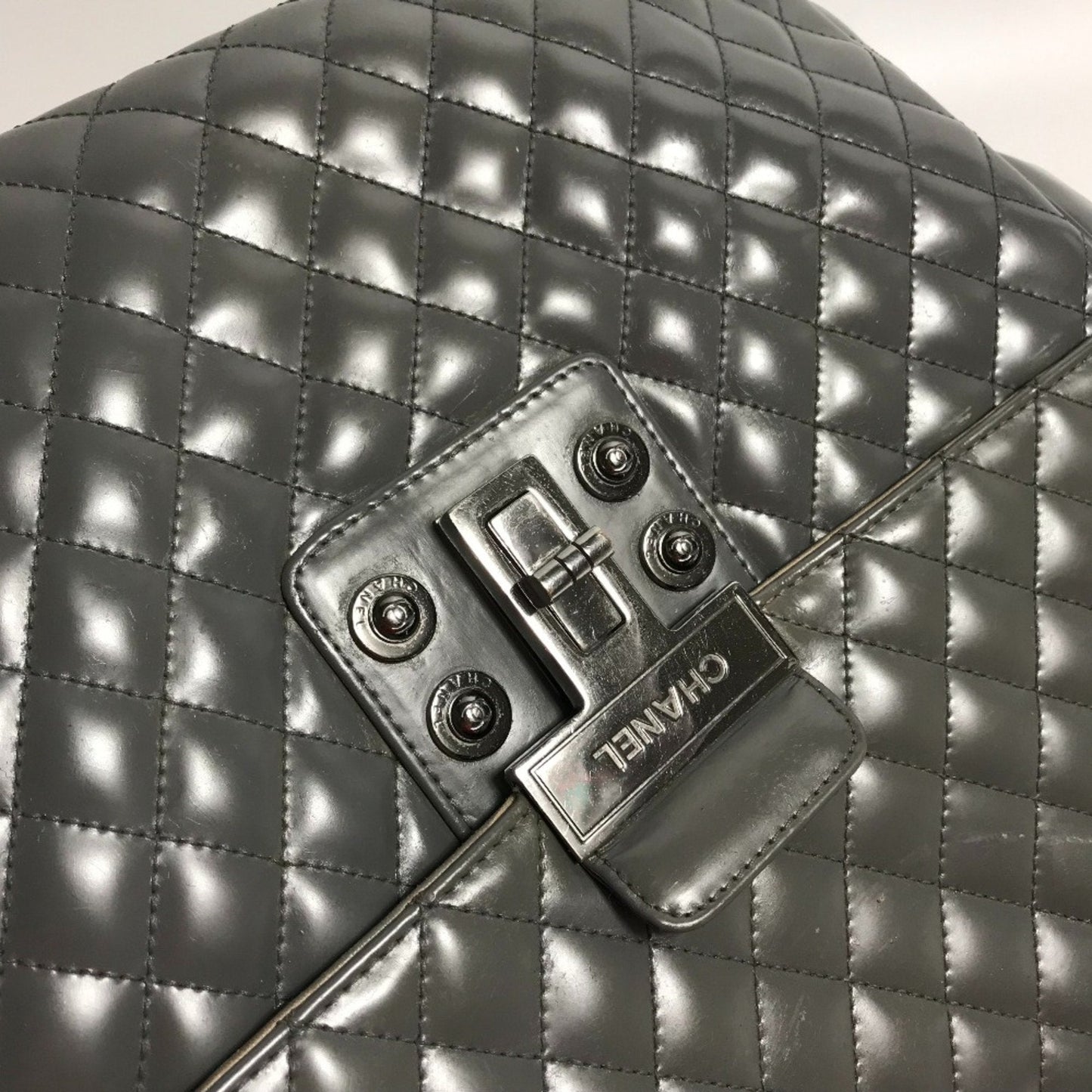 Chanel Quilted Patent Leather Shoulder Bag