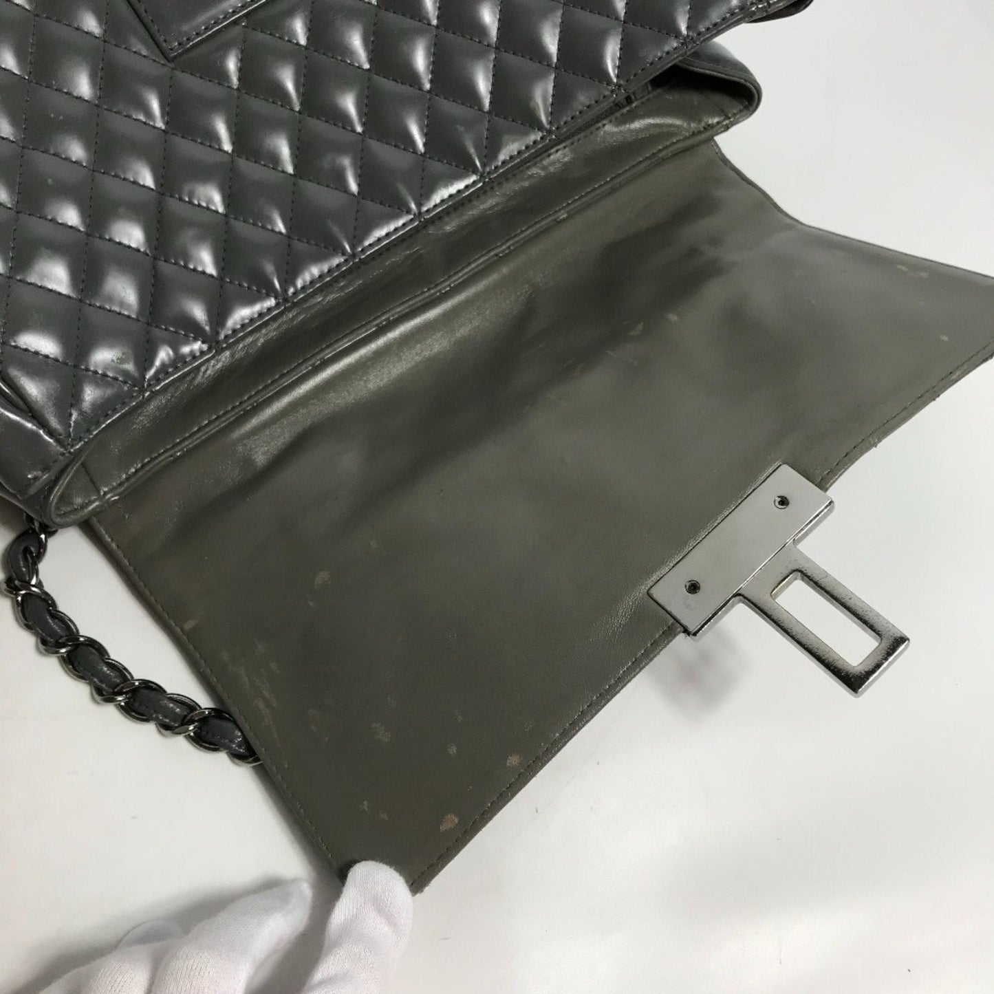 Chanel Quilted Patent Leather Shoulder Bag