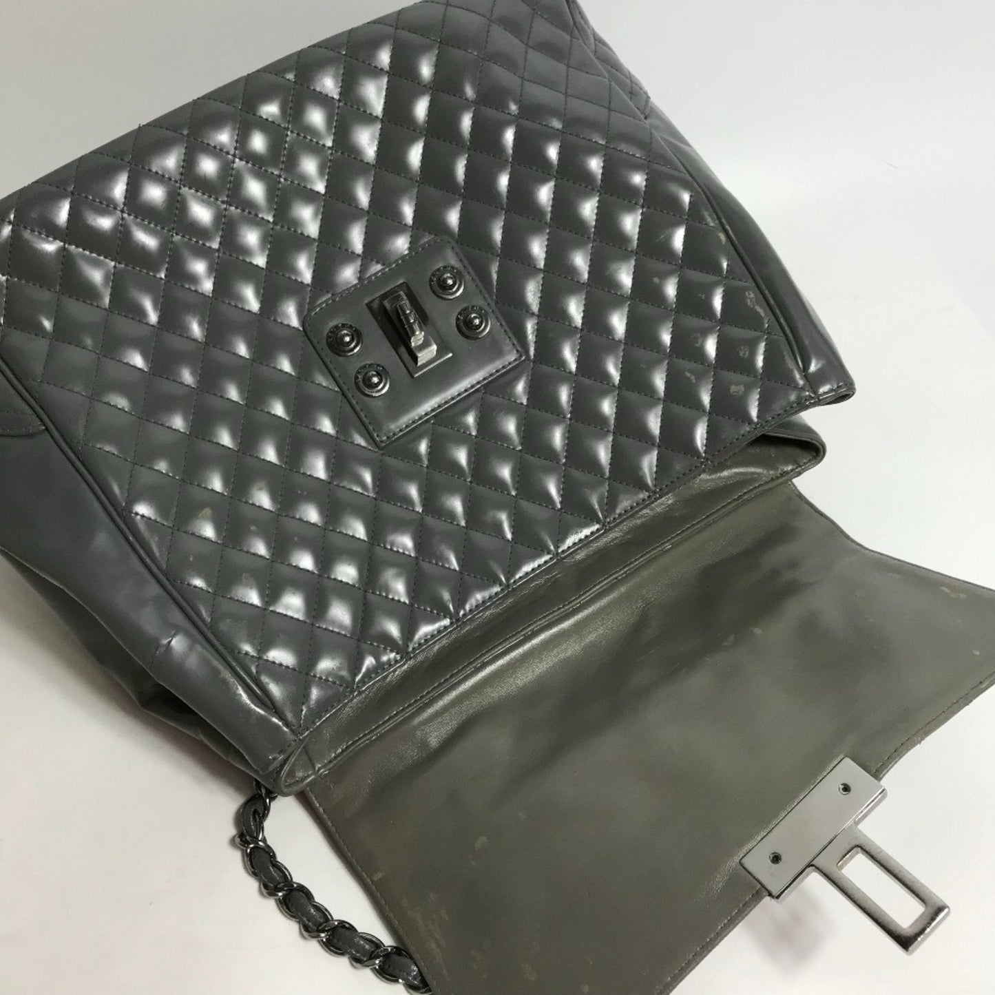 Chanel Quilted Patent Leather Shoulder Bag