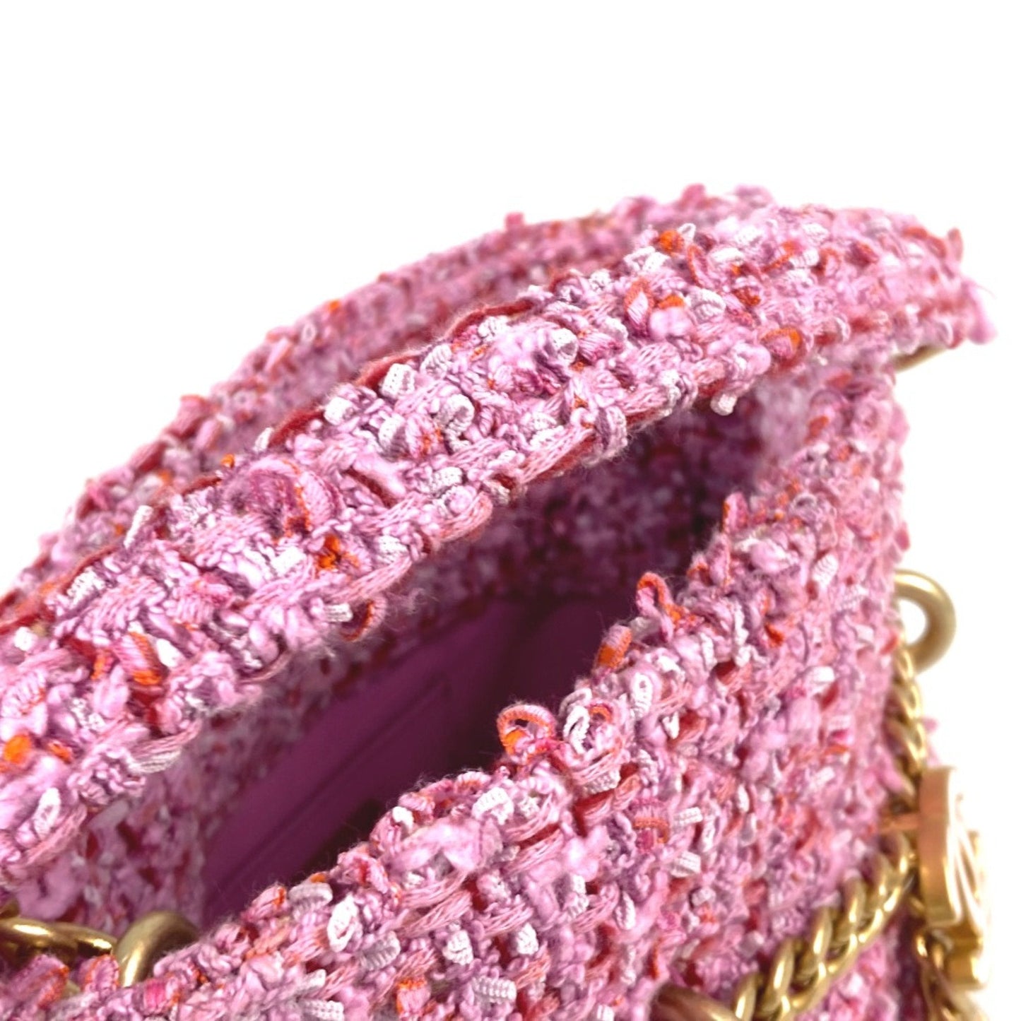 Chanel Tweed Bucket Bag Pink Tweed Model