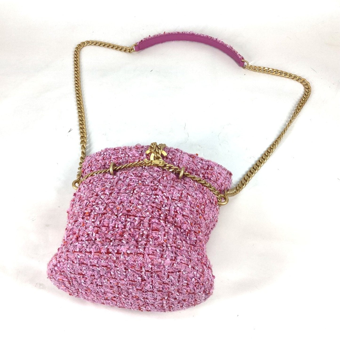Chanel Tweed Bucket Bag Pink Tweed Model