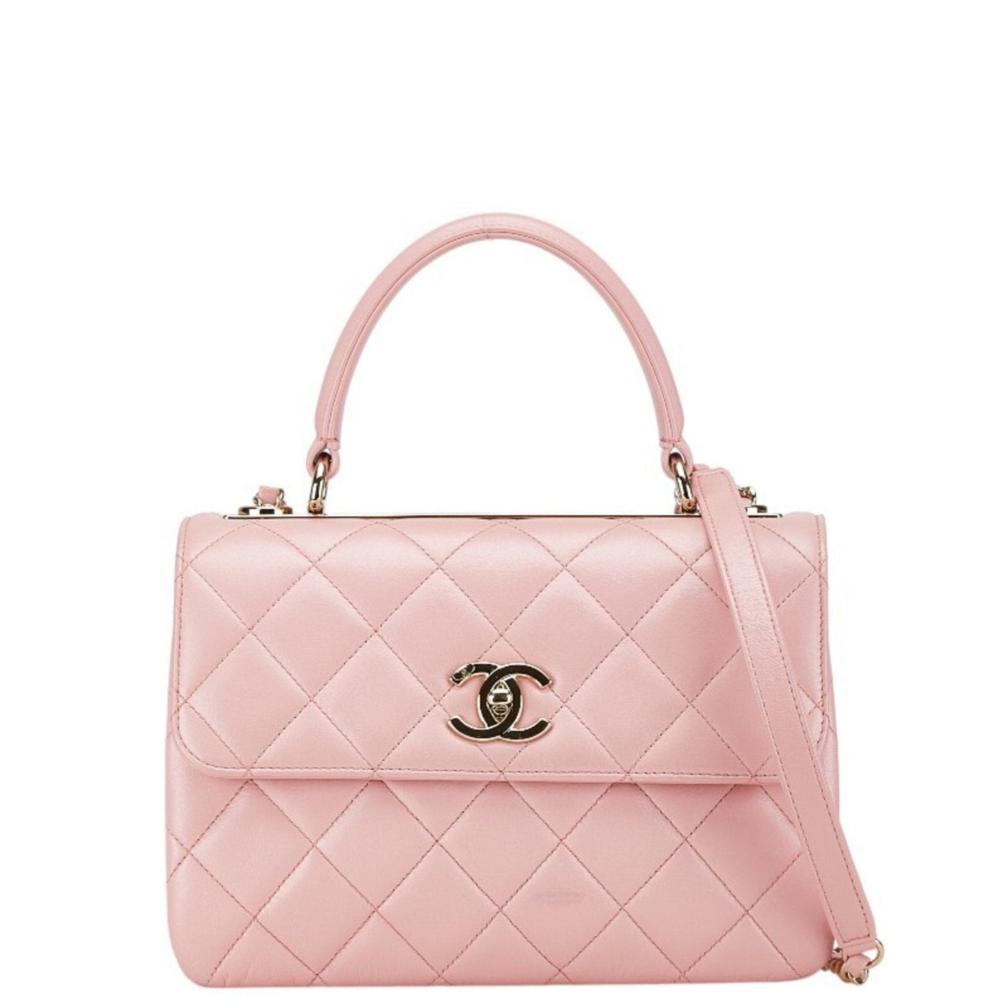 Chanel Classic Handbag Pink Quilted Leather