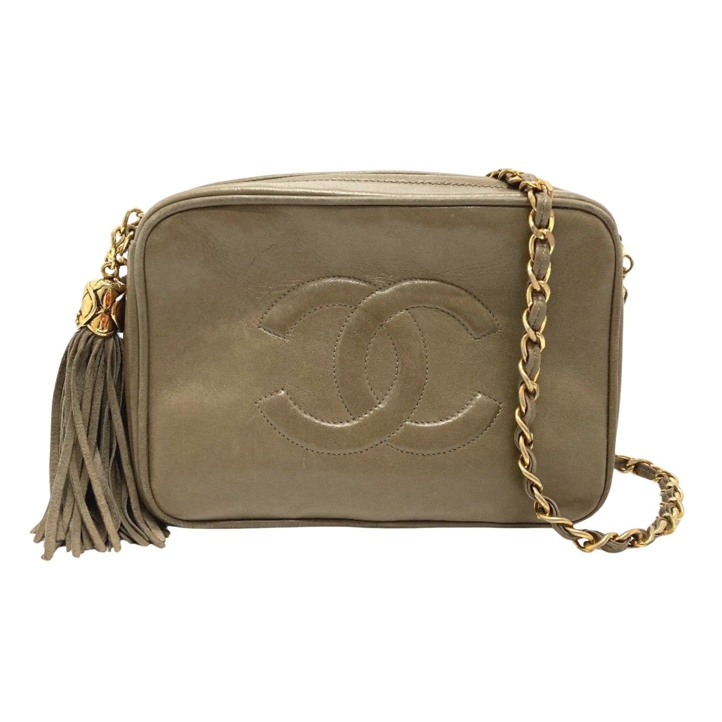 Chanel Vintage Camera Bag Beige Lambskin