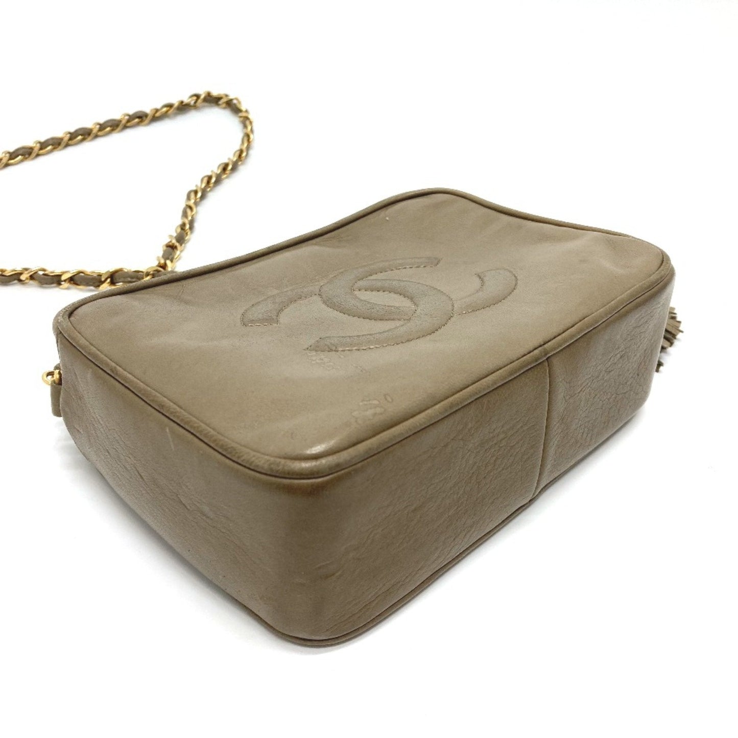 Chanel Vintage Camera Bag Beige Lambskin