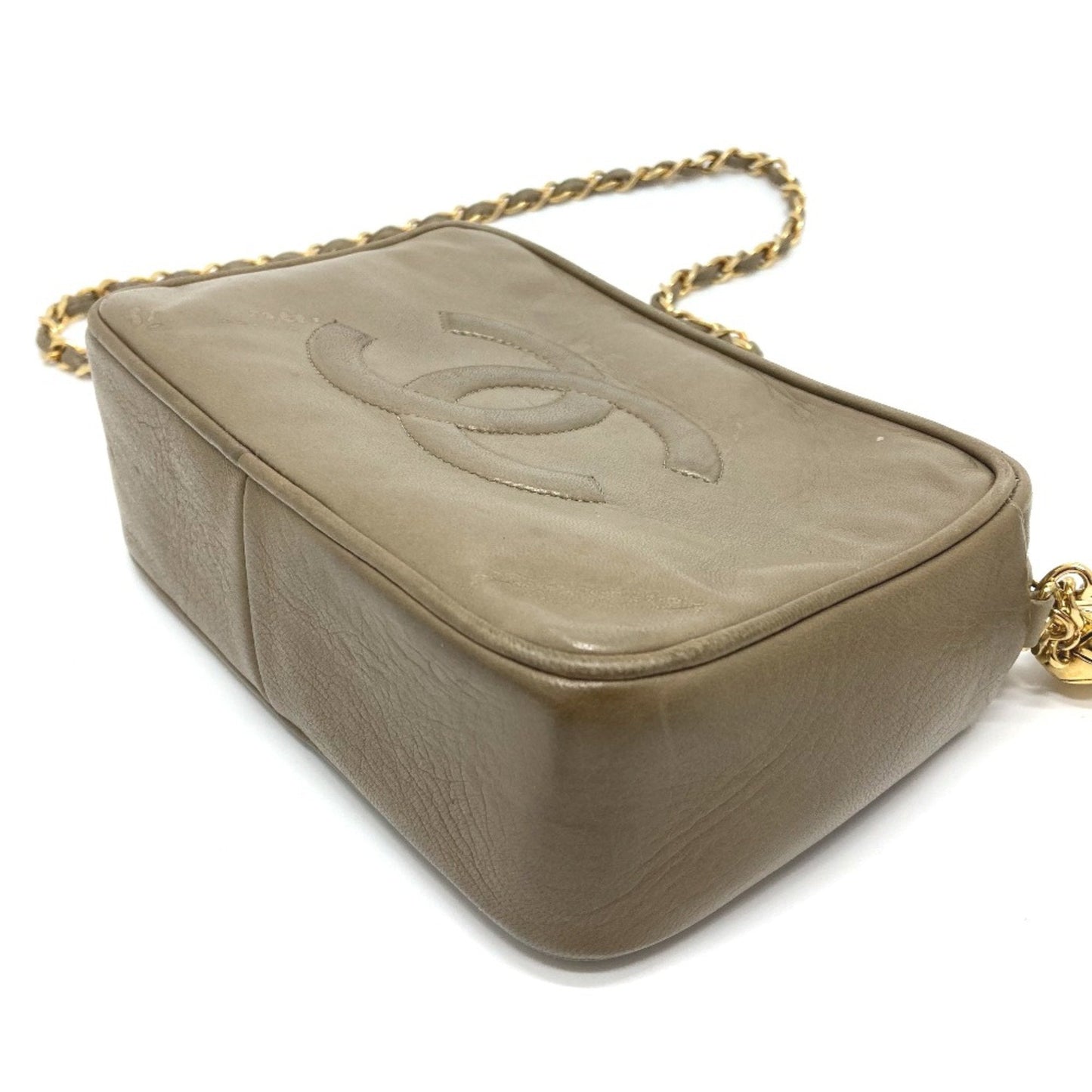Chanel Vintage Camera Bag Beige Lambskin