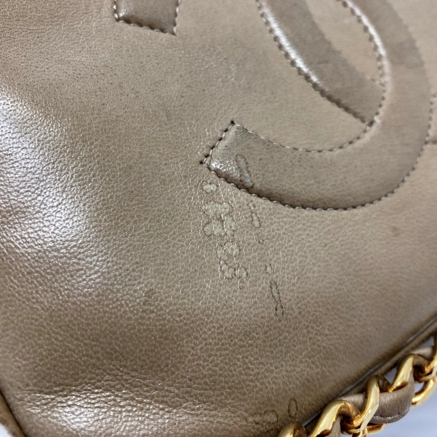 Chanel Vintage Camera Bag Beige Lambskin