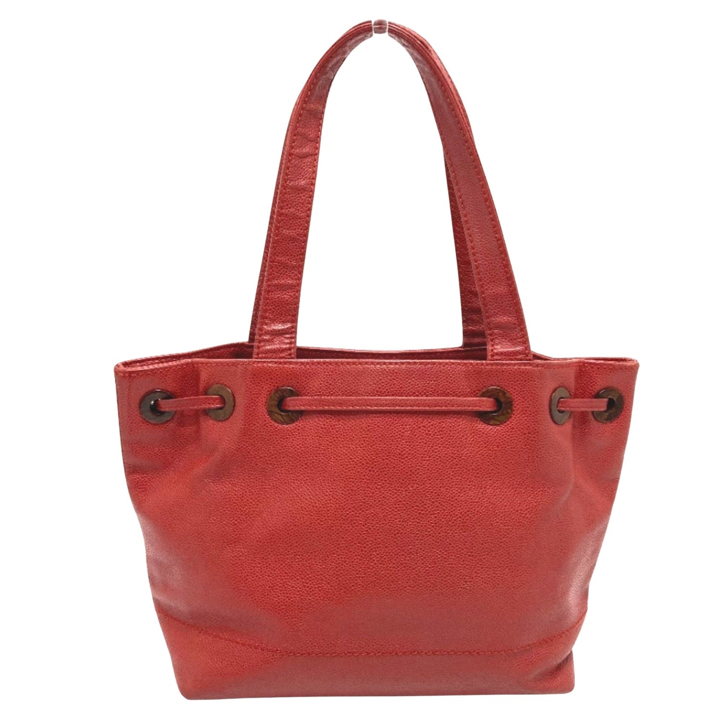 Chanel Red Caviar Leather Tote Bag