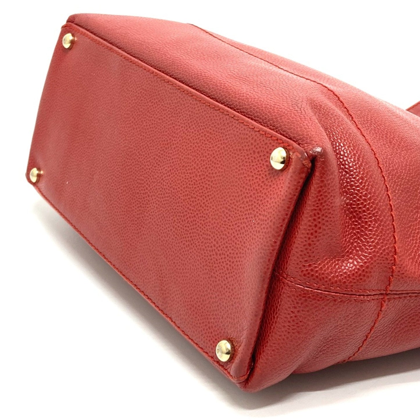 Chanel Red Caviar Leather Tote Bag