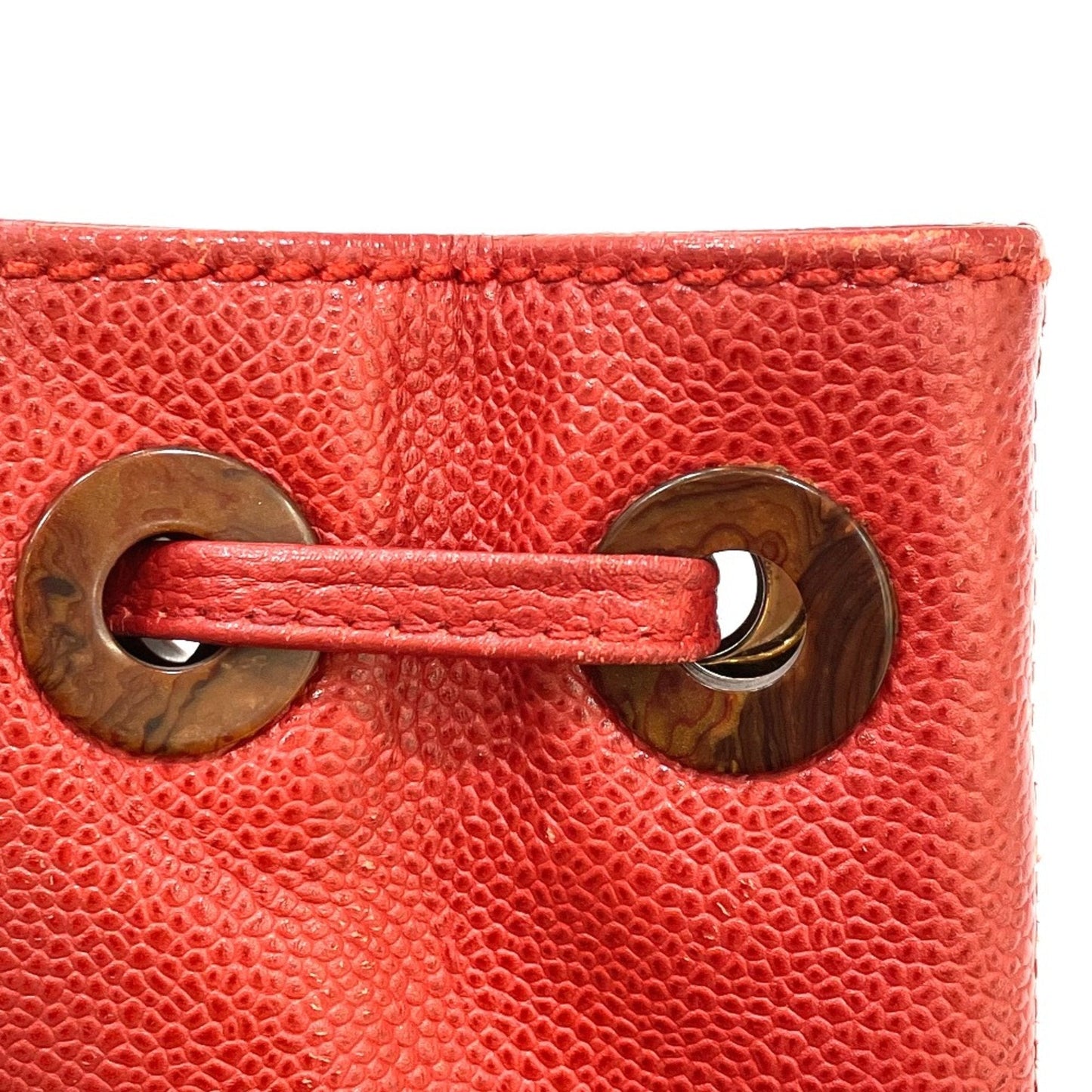 Chanel Red Caviar Leather Tote Bag