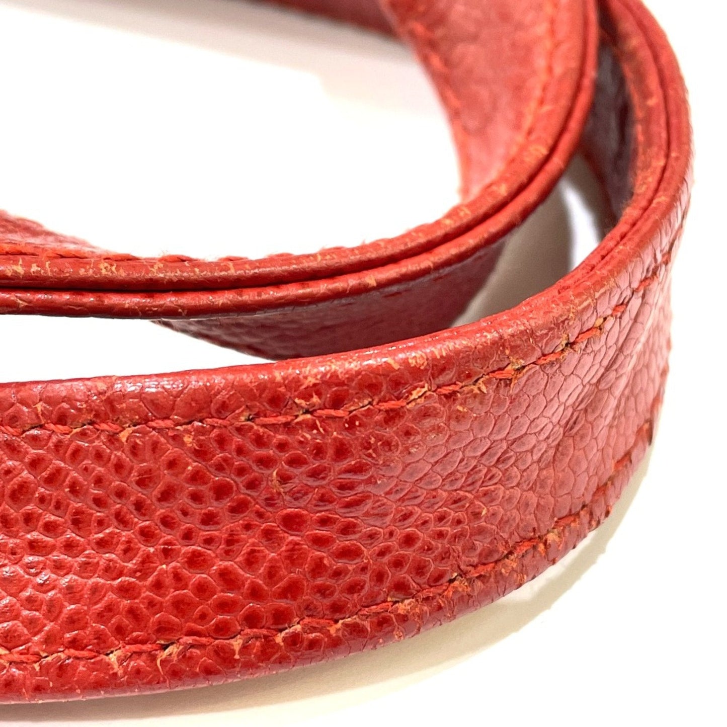Chanel Red Caviar Leather Tote Bag