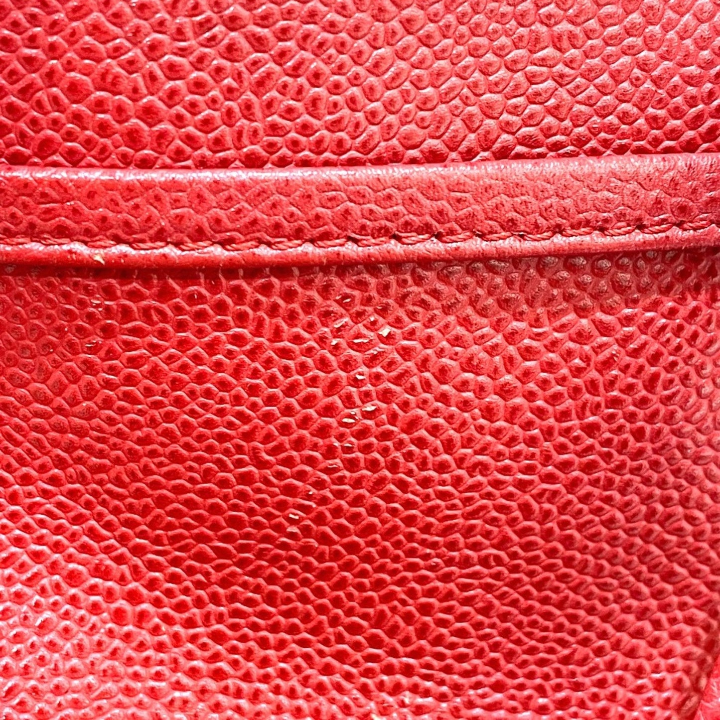 Chanel Red Caviar Leather Tote Bag