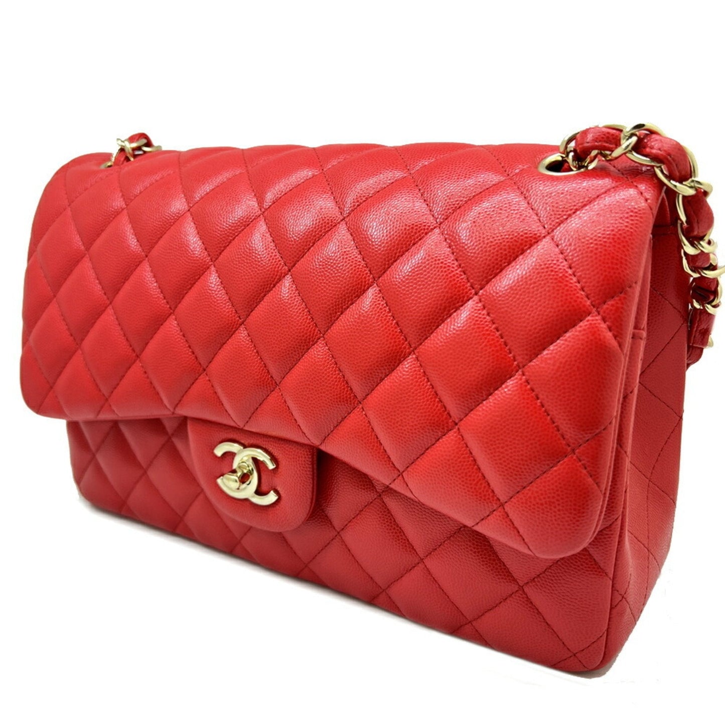 Chanel Classic Double Flap Caviar Leather Bag