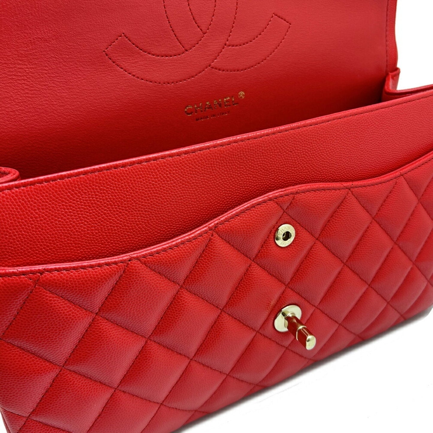 Chanel Classic Double Flap Caviar Leather Bag