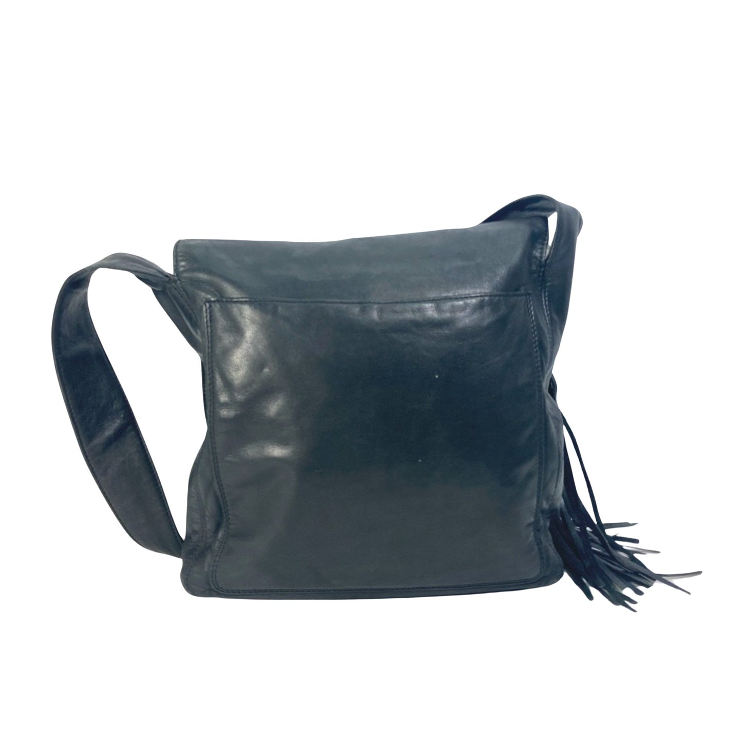 Chanel Vintage Leather Shoulder Bag Fringe Detail