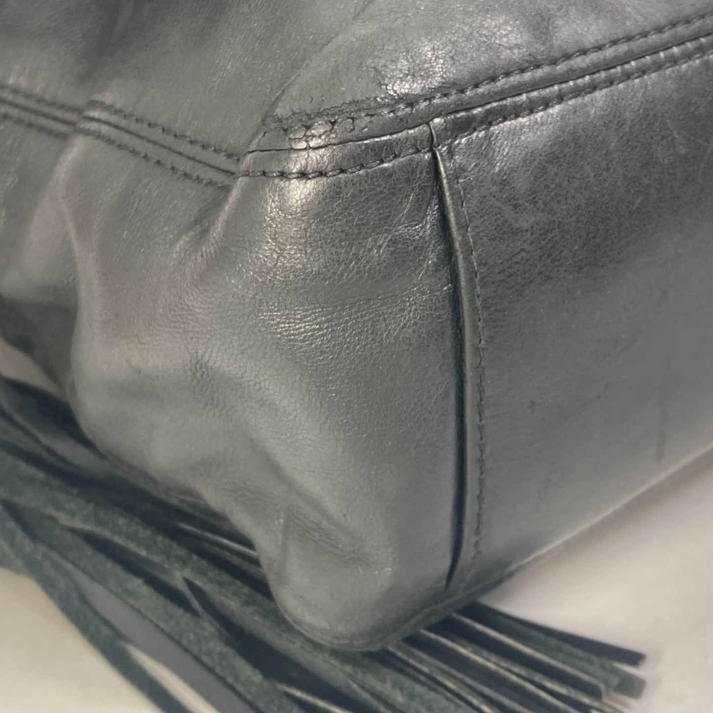 Chanel Vintage Leather Shoulder Bag Fringe Detail